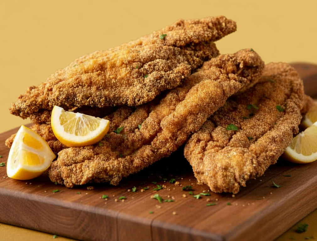 3 Pc Fried Catfish with 4 Jumbo Shrimp & 2 Sides
